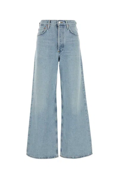 Agolde Denim Jeans Wide-leg Five Pockets In Blue
