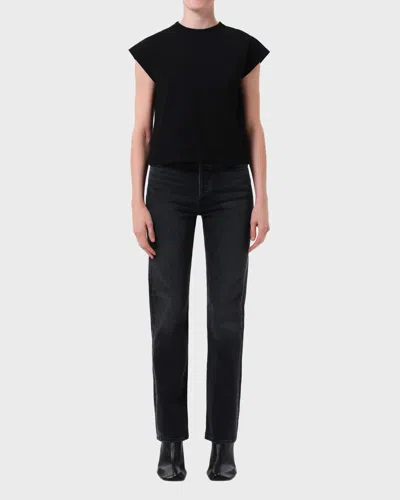 Agolde Jeans 90's Pinch Waist Long High Rise Straight Washed Black