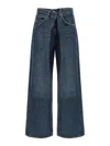 Agolde Vana Draped Low-rise Wide-leg Jeans In Blue