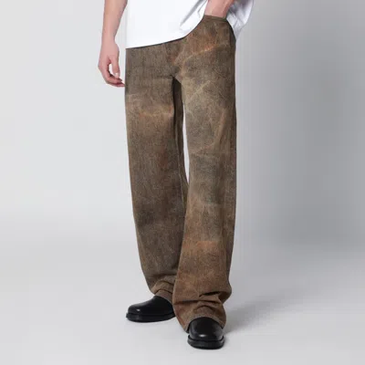 Agolde Jeans Afton Faded Copper In Animal Print