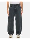 Agolde Faded Relaxed Wide-leg Fusion Jeans In Schwarz