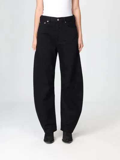 Agolde Arc Criss Cross Asymmetric Straight-leg Jeans In Black