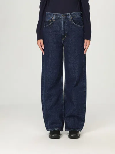 Agolde High-waisted Wide-leg Jeans In Black