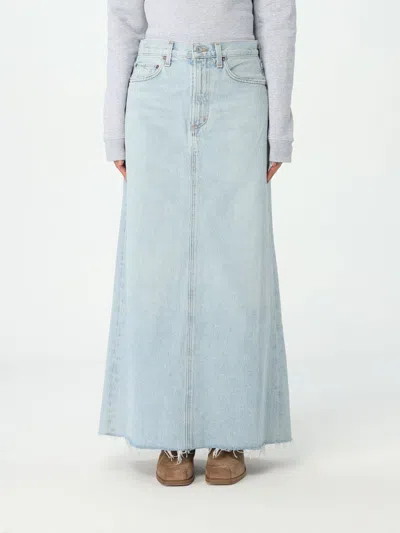 AGOLDE SKIRT AGOLDE WOMAN COLOR BLUE,F15492009
