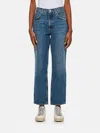Agolde Denim Trousers With Belt Loops In Blue