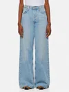 Agolde Light Blue Straight Boyfriend Jeans In Denim In Gnawed Blue