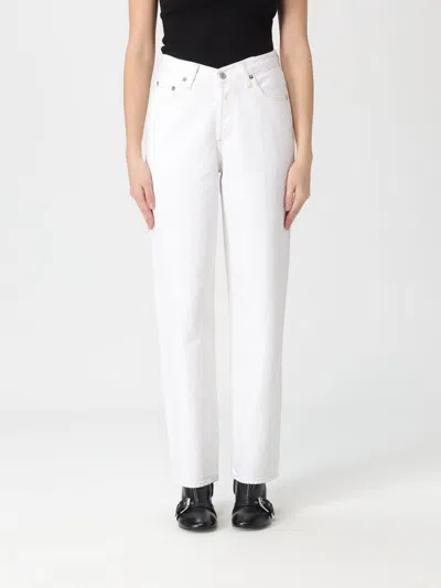 Agolde 90s Crop Mid-rise Relaxed Straight-leg Jeans In White