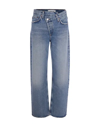 Agolde Jeans Air Criss Cross Blu Medio In Blue