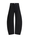 Agolde Denim Trousers With Belt Loops In Black