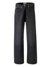 Agolde Buttoned Straight-leg Jeans In Black