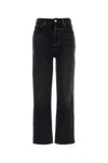 Agolde Stretch Denim Five-pocket Trousers Belt Loops In Black