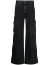 Agolde Minka Wide Leg Cargo Jeans In Black