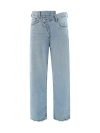 Agolde Criss Cross Straight Leg In Blu Denim Chiaro