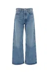 Agolde Light Blue Wide Jeans In Cotton Blend Denim Woman In Blue