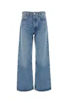 Agolde Light Blue Wide Jeans In Cotton Blend Denim Woman In Blue