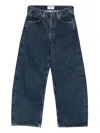 Agolde Denim Trousers With Belt Loops In Blue