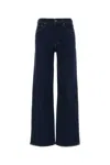 Agolde Wide Leg Stretch Denim Trousers In Blue