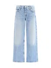 Agolde Blue Cotton Straight-leg Jeans In Blue