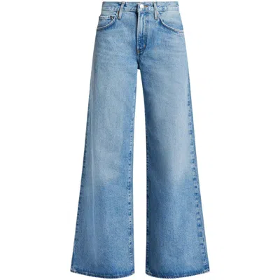 Agolde Wide-leg Stonewashed Jeans In Blue