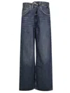 Agolde Wide Leg Jeans With Back And Front Pockets In Blue