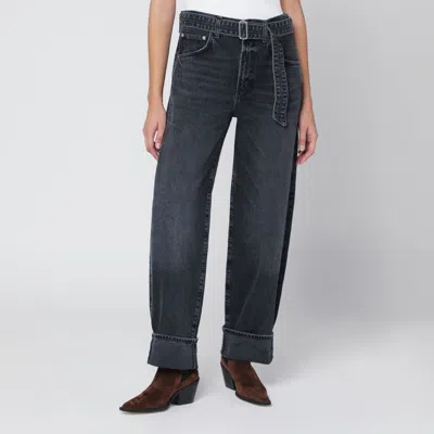 AGOLDE AGOLDE JEANS CUFFER TAPER GREY WASHED EFFECT