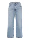 Agolde Franka Pleated High-rise Wide-leg Jeans In Light Blue
