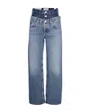 Agolde Elson Layered Straight-leg Jeans In Gray
