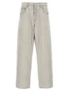 Agolde "blend" Wide Leg Denim Trousers With Pockets In Gray