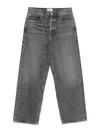 Agolde Grey Jeans With Low Waist And Wide Leg In Denim Woman In Grey