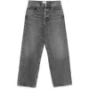 Agolde Grey Jeans With Low Waist And Wide Leg In Denim Woman In Grey