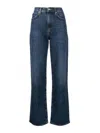 Agolde Harper Straight-leg Blue Denim Pants In Azul