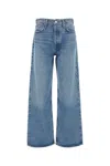 Agolde Light Blue Wide Jeans In Cotton Blend Denim Woman In Libertine