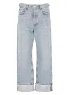 Agolde Fran Low Slung Straight Jean In Force In Blue