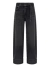 Agolde Tapered Cuffed Jeans Belted Waist In Multi