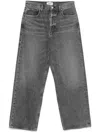 Agolde Grey Jeans With Low Waist And Wide Leg In Denim Woman In Multicolor