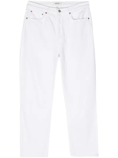 Agolde White Jeans In Regenerated Denim Men In Gray