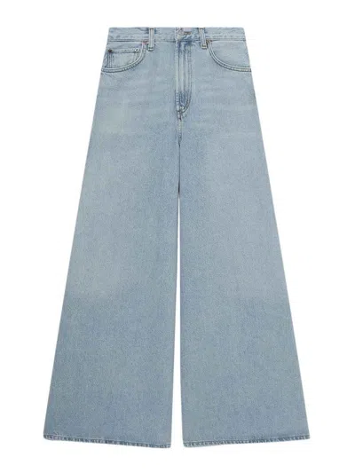 Agolde Low Slung Puddle Straight Leg Jeans In Animal Print