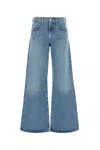 Agolde Light Blue Wide Jeans In Cotton Blend Denim Woman In Signal