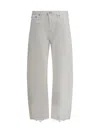 Agolde High Waisted Wide Leg Jeans In White