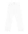 Agolde 'luna' White Jeans With Logo Patch On The Rear And Fringed Hem