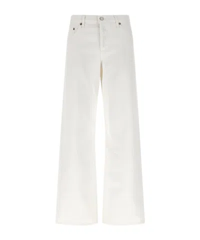 Agolde Vana Fold Wide-leg Jeans In White