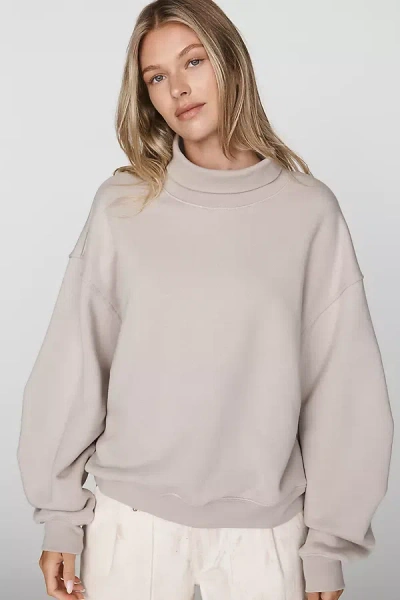 Agolde Jenning 100% Cotton Mock-neck Sweater In Gray