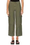 Agolde Jericho Cropped Cargo Pants In Fatigue In Green
