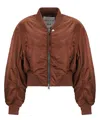 Agolde Jett Bomber Jacket In Brown