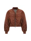 Agolde Jett Bomber Jacket In Gingersnap