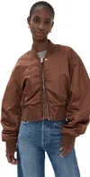 Agolde Jett Bomber Jacket In Gingersnap