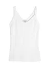 Agolde Jordan Ribbed Cotton-blend Tank In White