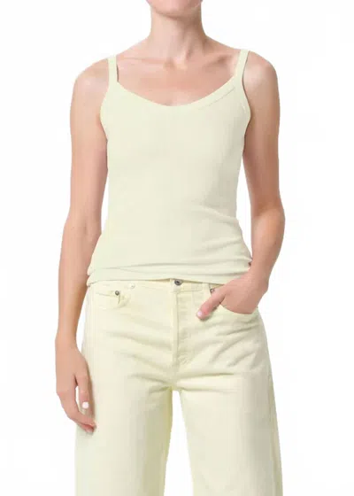 Agolde Jordan Tank Top In Lemon Drop In White