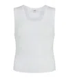 Agolde Poppy Cotton-blend Cropped Tank Top In White