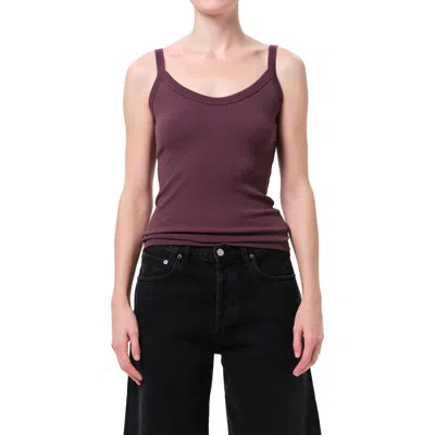 Agolde Jordan V-neck Tank In Brown